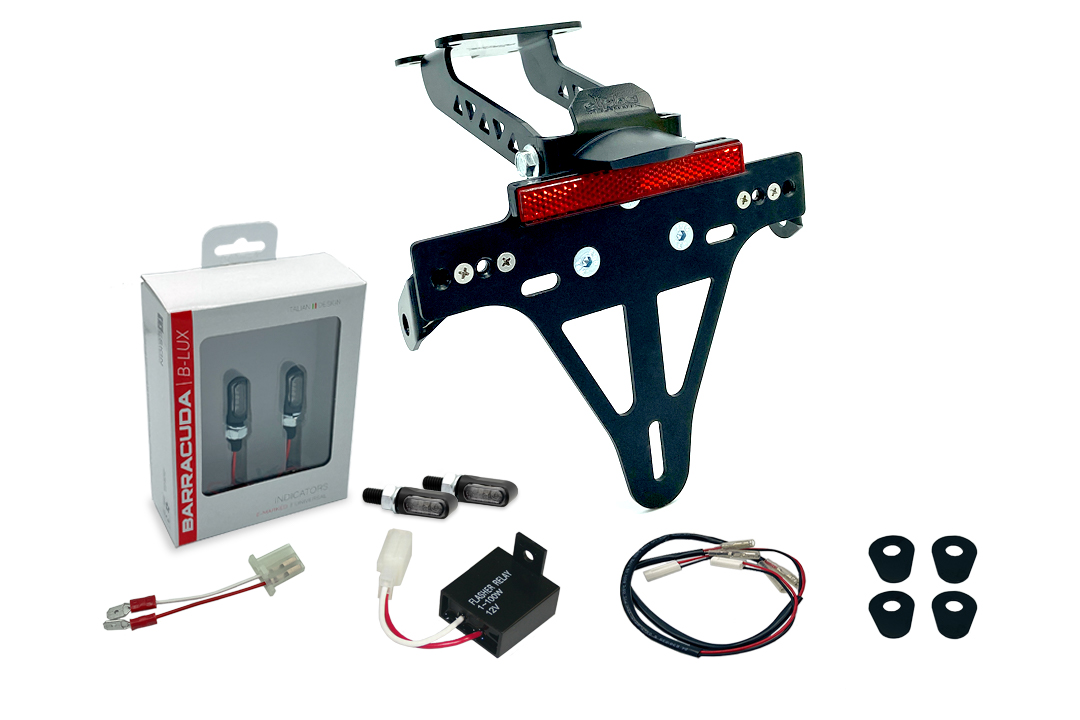 Kit de portamatrículas y luz de intermitente M-LED (anterior, delanteroe + trasero) alpha Technik para Yamaha YZF-125R a partir del año modelo 2019-