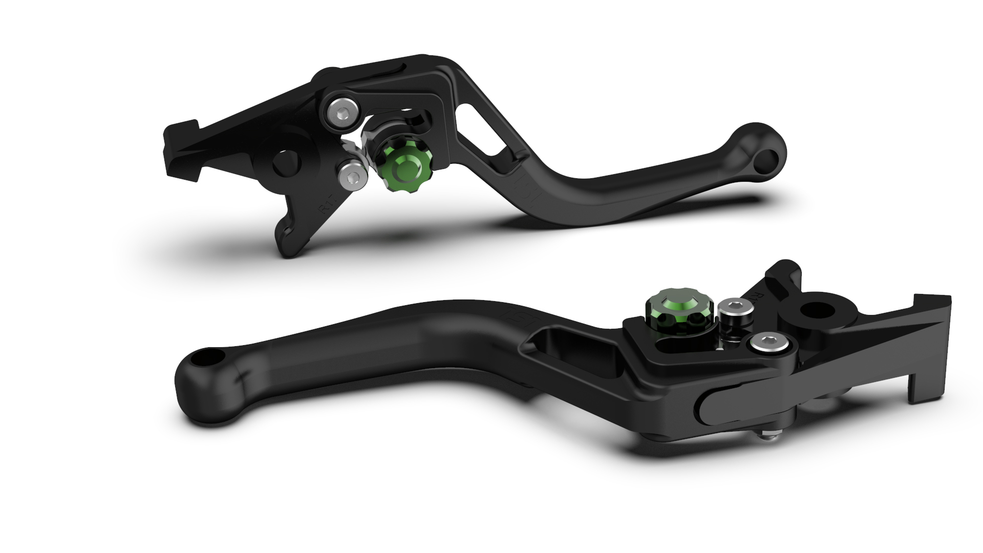 Maneta de freno LSL BOW R82, corta, negro granallado/verde