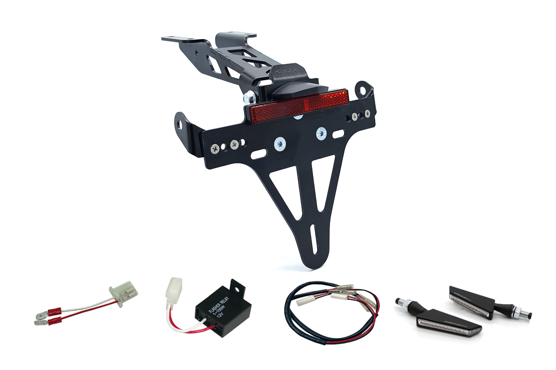 Kit de soporte de matrícula y luz de intermitente SQ-LED de alpha Technik para Yamaha MT125 a partir del año de modelo 2020 (Trasero)
