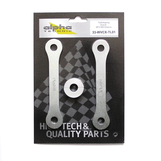 Kit de rebaje alpha Technik 35mm para Suzuki SFV650 Gladius; Tipo WVCX; Año del modelo 2009-