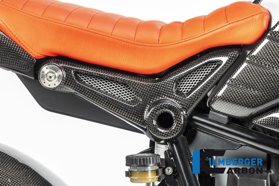 Cubierta de carbono Ilmberger para la parte trasera chasis lado derecho, brillante, BMW R nineT 2014-2017, R nineT Racer, Scrambler, Urban GS 2016-
