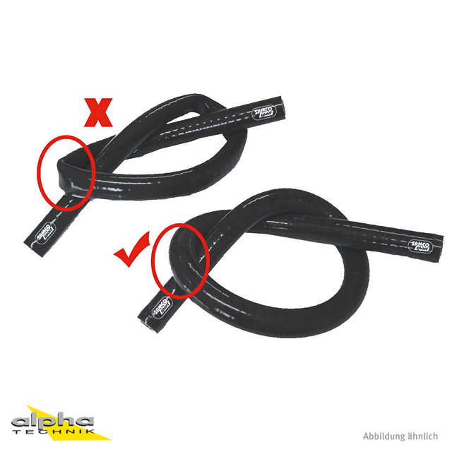Manguera de silicona SAMCO SPORT Xtraflex negra, diámetro interior 38 mm