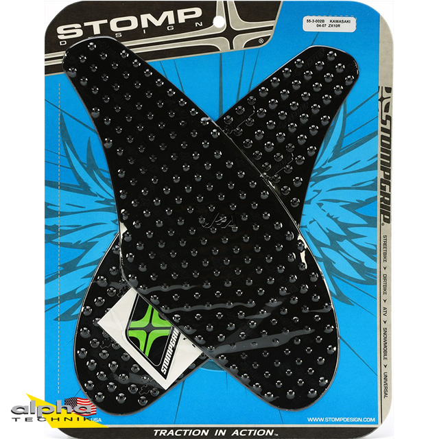 Stompgrip negro, Volcano, para Kawasaki ZX10R Ninja, 2004-2007