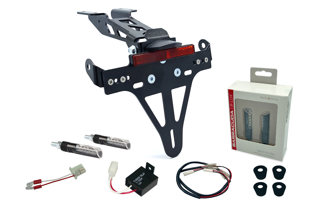alpha Technik Soporte de matrícula-luz de intermitente-Kit IDEA (anterior, delantero y trasero) para Yamaha MT125 a partir del año de modelo 2020