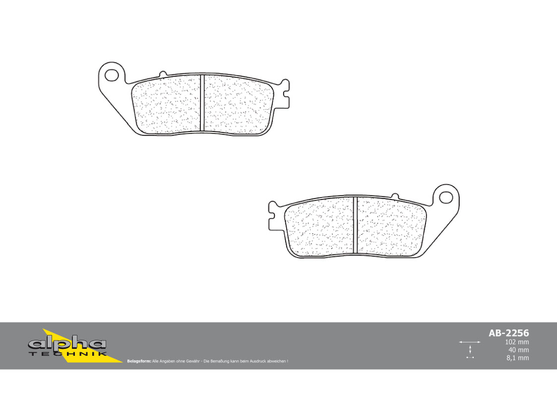 alpha Technik pastillas del freno Racing sin ABE