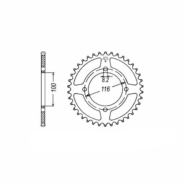 corona de Acero, 51 dientes, Paso 420