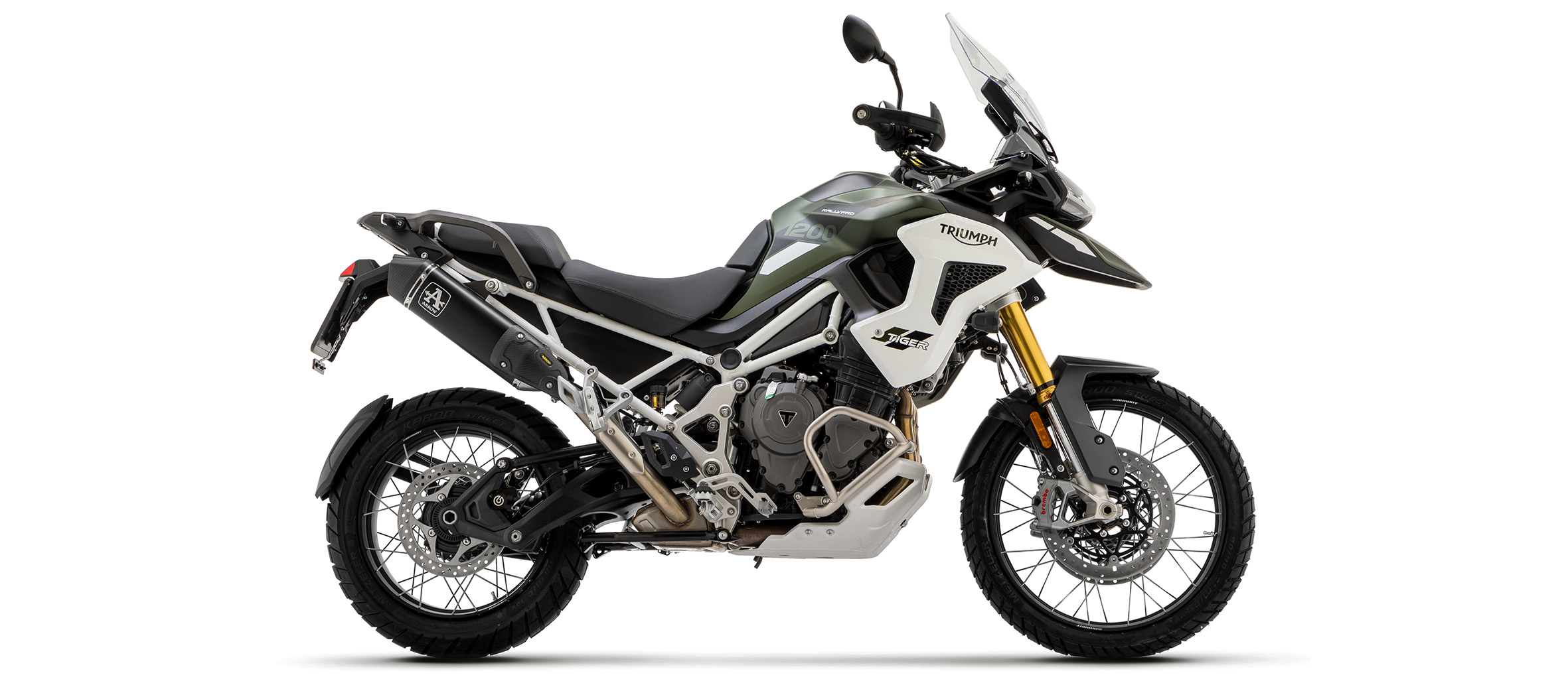 ARROW VELOCE DARK Racing Slip-On para Triumph Tiger 1200, Tipo PV01, 2022-2024