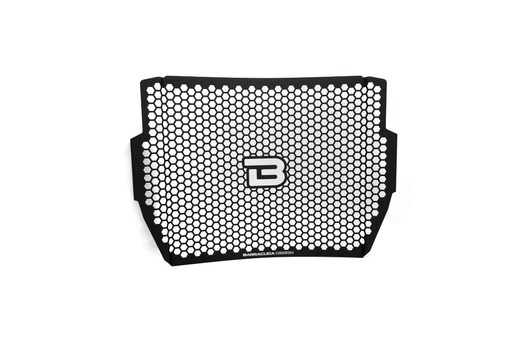Barracuda protección del radiadoz, Aluminio negro, para Triumph Street Triple 765 R / 765 S año de modelo 2017-2021