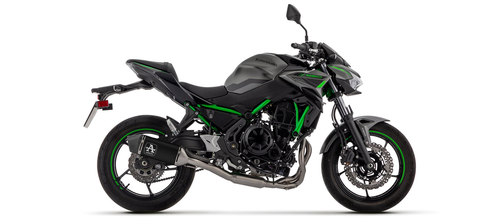 Sistema completo de competición ARROW con silenciador VELOCE negro con tapa final de carbono para Kawasaki Ninja 650, Z650 año de modelo 2024- sin homologación calle