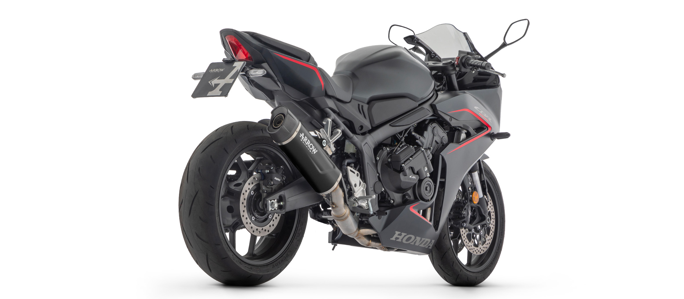 Sistema de escape de competición ARROW INDY RACE EVO negro para Honda CBR650R, CB650R 2024-