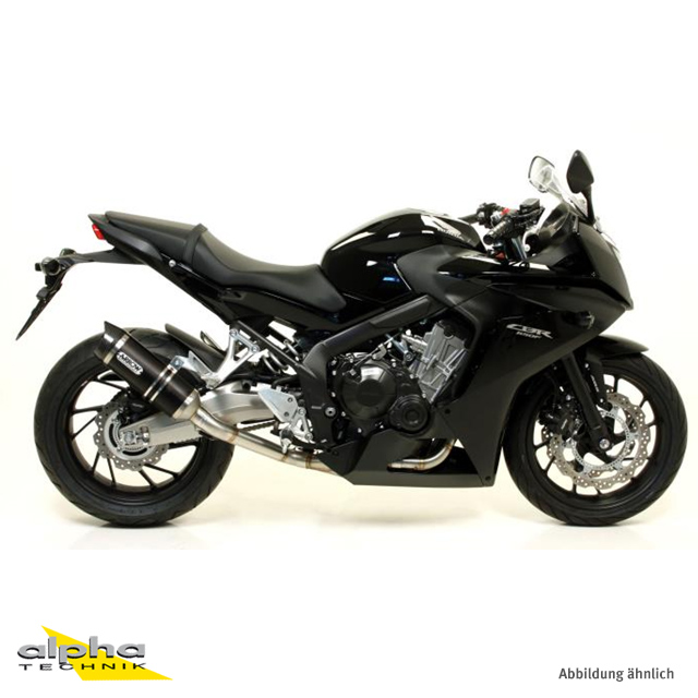 Escape ARROW STREET THUNDER para Honda CBR650F 2014-, Aluminio negro con tapa de extremo de carbono (Solo con colector ARROW)