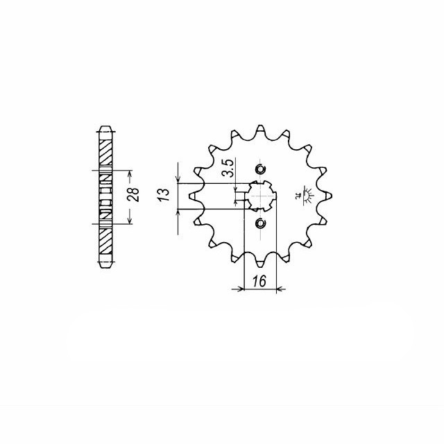 Piñón, 13 dientes, paso 420