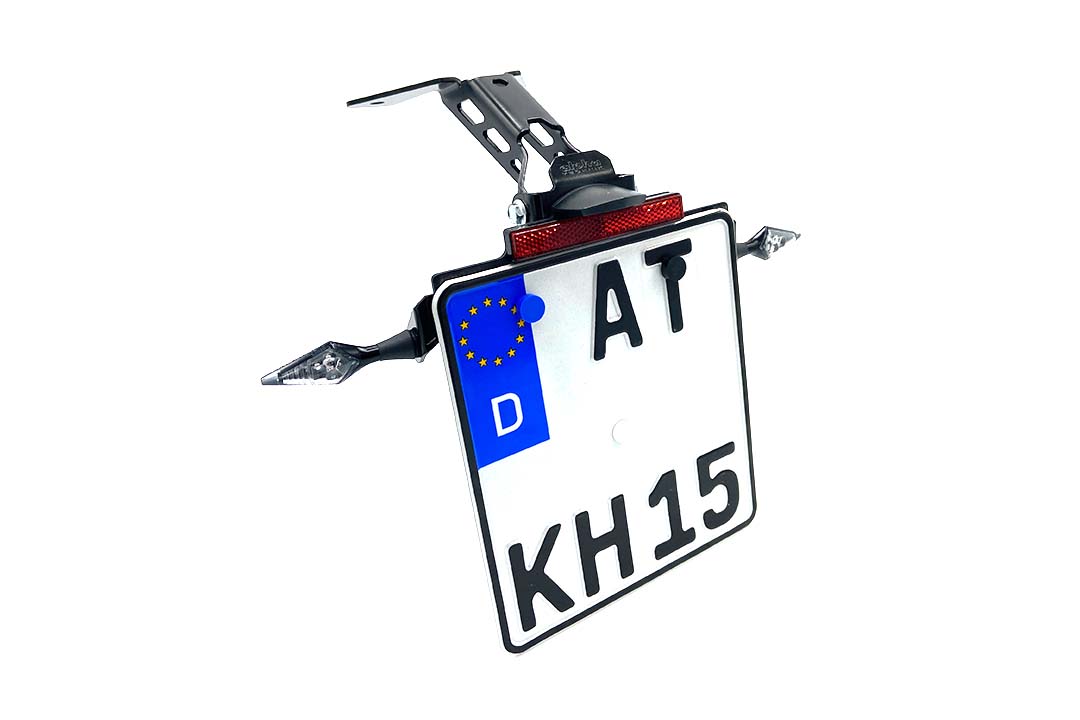 Soporte de matrícula alpha Technik para Aprilia RS125 y Tuono 125, Tipo XA / XT, Año del modelo 2021-