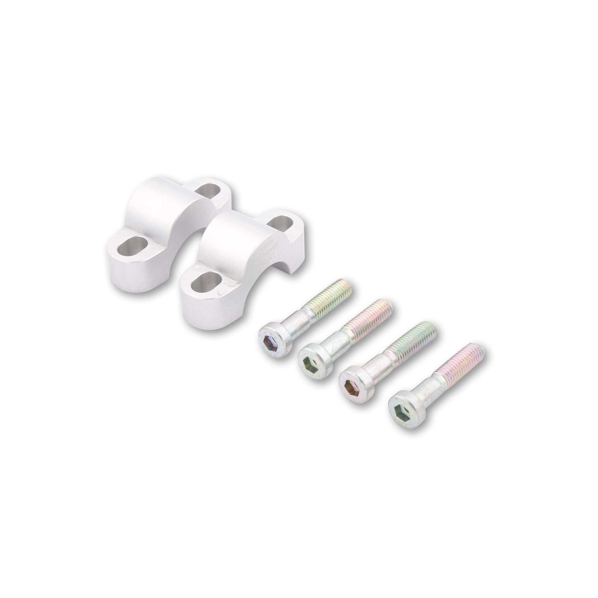 Kit de Elevación de Abrazadera LSL en 25 mm, con Tornillo de 60 mm, para manillar de 28,6 mm, Plata