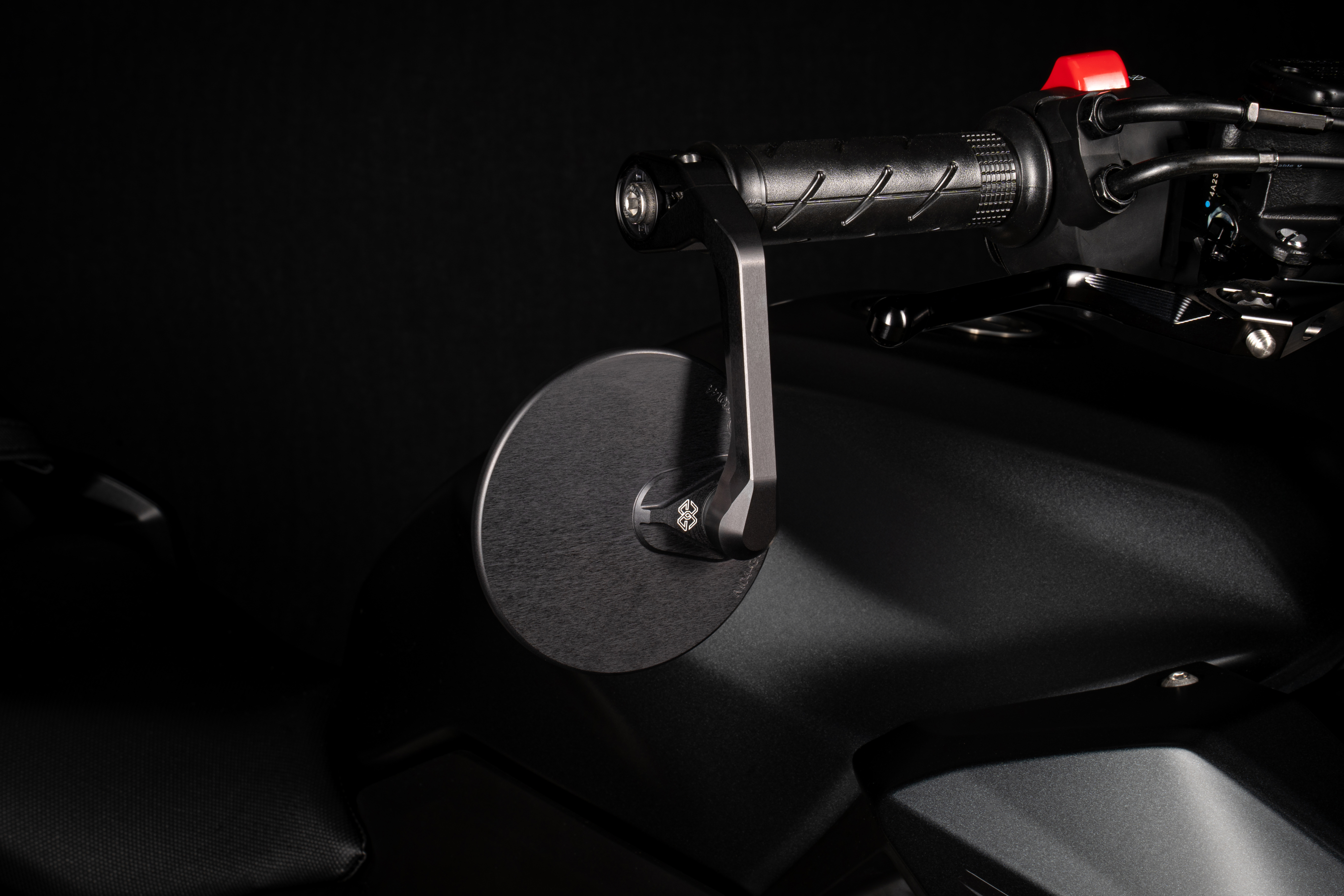 Espejo de extremo de manillar Gilles MOON simétrico, negro