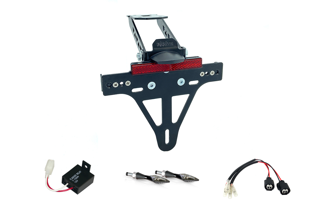 Kit Portamatrículas-luz de intermitente XLED Kawasaki Z1000SX a partir del año de modelo 2011 o Ninja 1000SX a partir del año de modelo 2020 (Trasero)