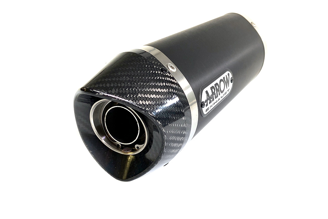 Escape ARROW STREET THUNDER para Honda CBR650F 2014-, Aluminio negro con tapa de extremo de carbono (Solo con colector ARROW)