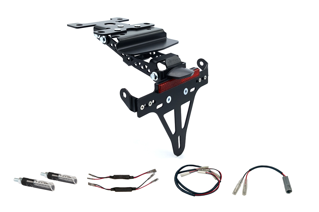 alpha Technik Soporte de matrícula-luz de intermitente-Kit IDEA para Yamaha Tenere 700 a partir del año modelo 2019 (Trasero)