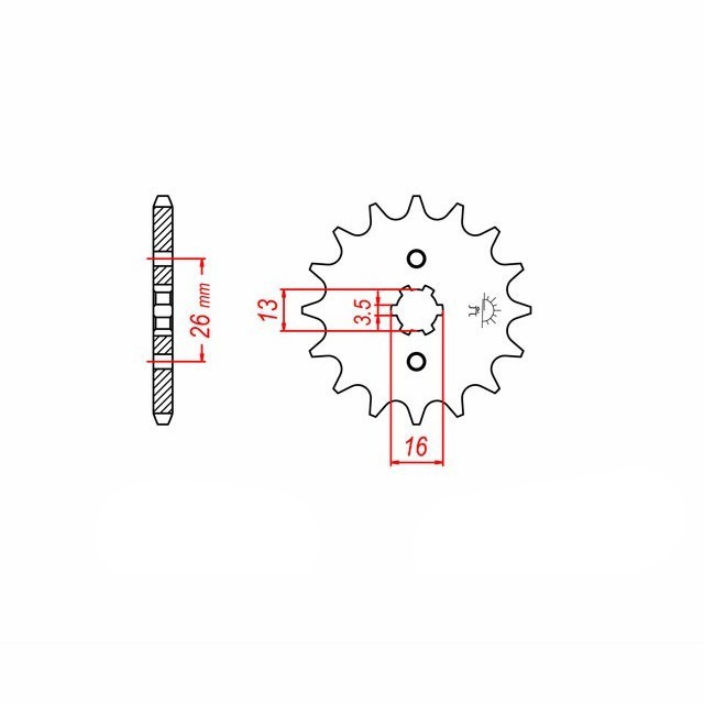 Piñón, 15 dientes, Paso 420