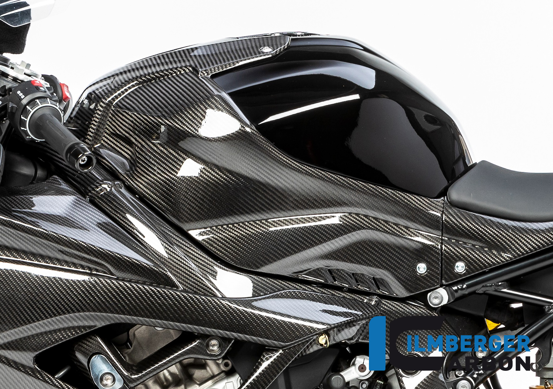 Ilmberger Carbon depósito de gasolinaabdeckung Racing, brillante, BMW S1000RR 2019- , M1000RR 2021-