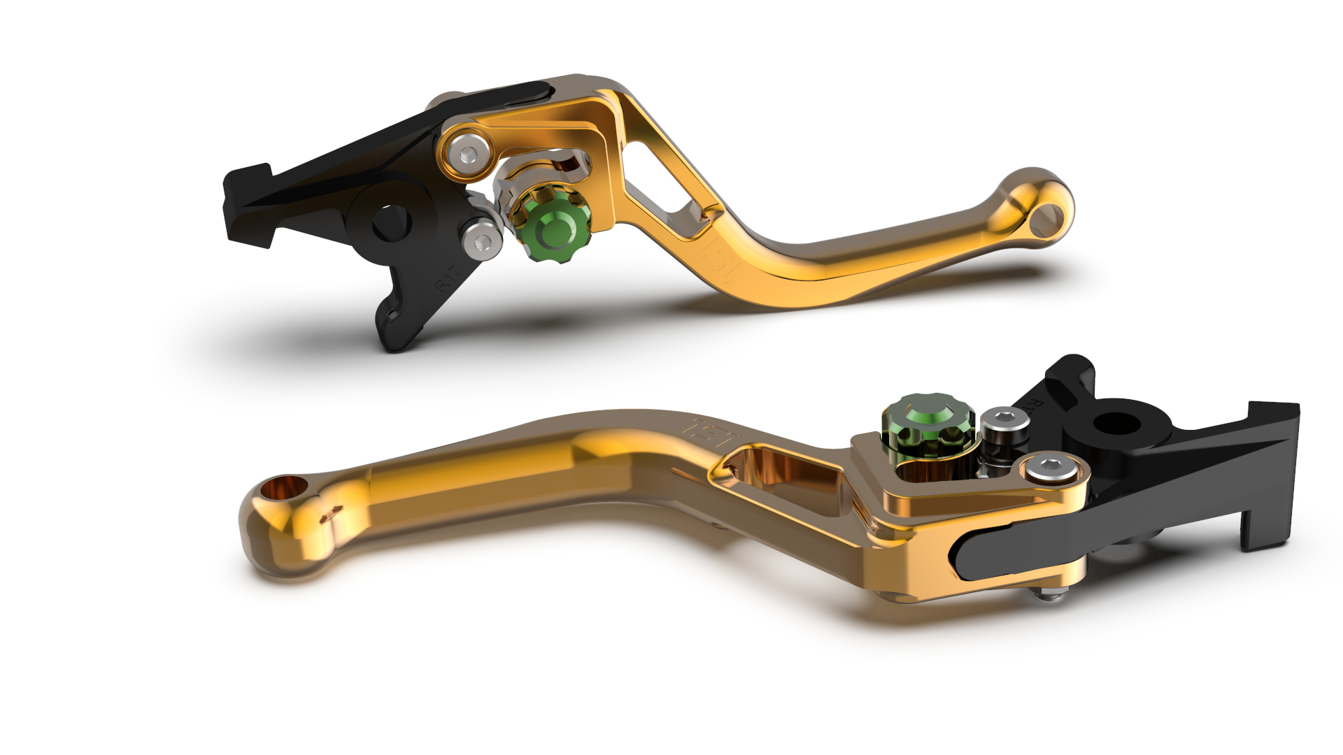 Maneta de freno LSL BOW R82G, corta, dorado/verde