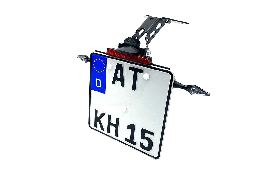 Soporte de matrícula alpha Technik para Aprilia RS125 y Tuono 125, Tipo XA / XT, Año del modelo 2021-