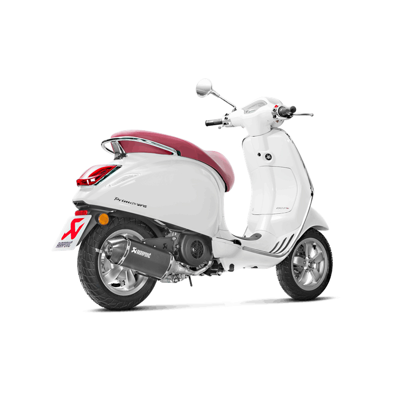 Línea Racing Akrapovic (SS) sistema de escape para Vespa Primavera 125ie 3V año del modelo 2017-2020