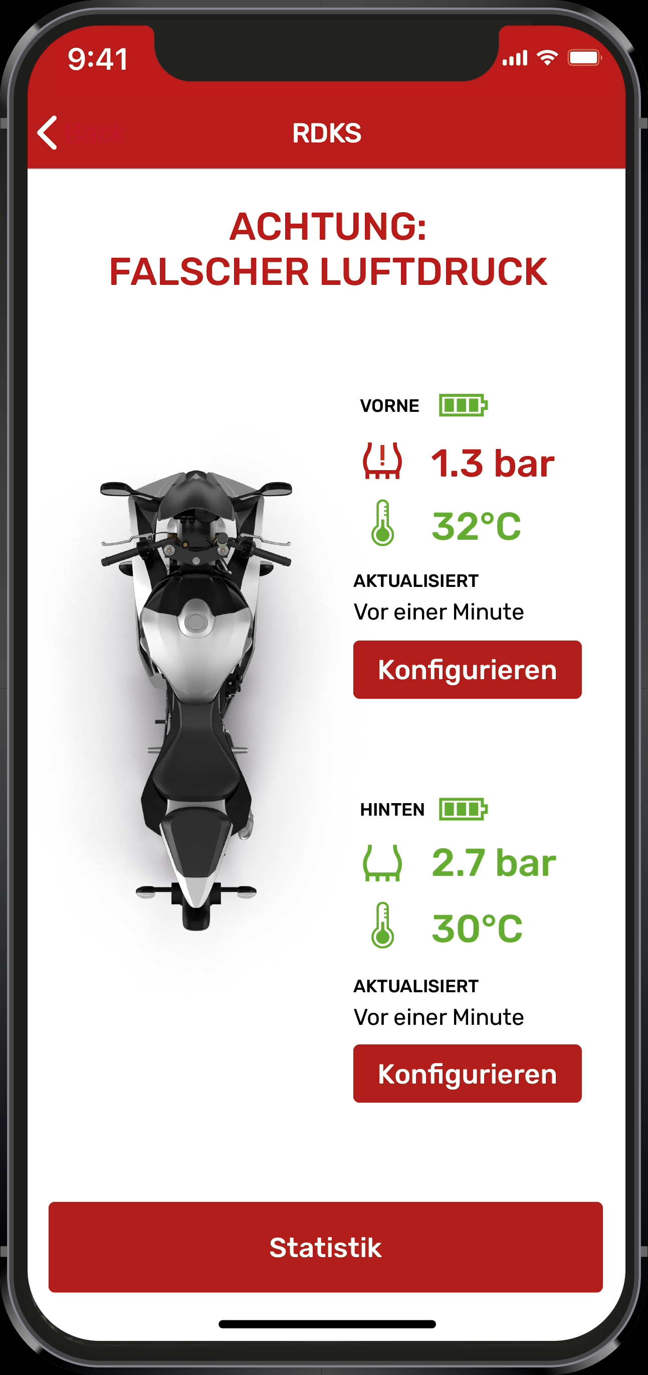 RideLink RDKS Sistema Bluetooth de control de presión de neumático para motocicleta