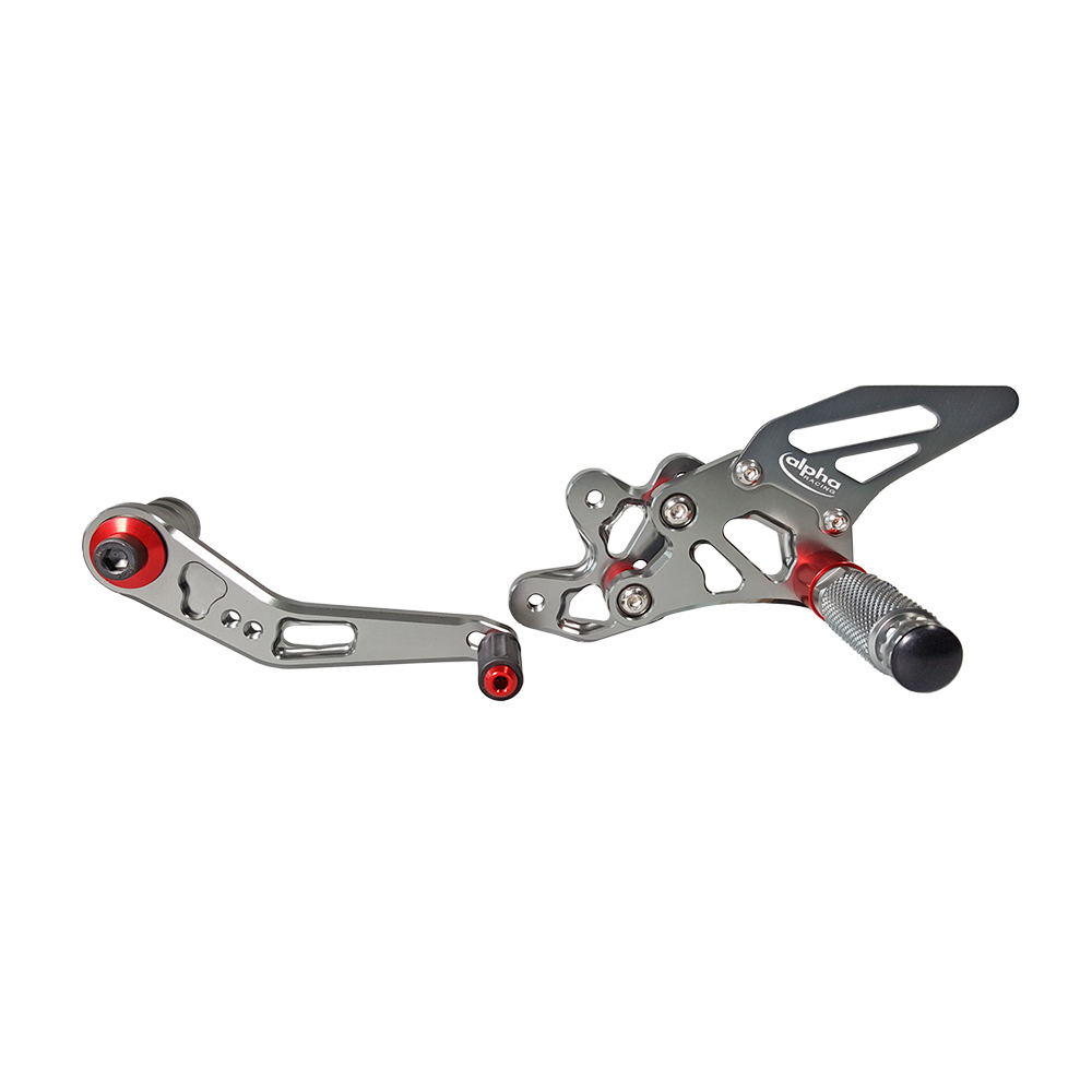Sistema de reposapiés >TRACK< color titanio Suzuki GSX-R750 2011-2017 con ABE
