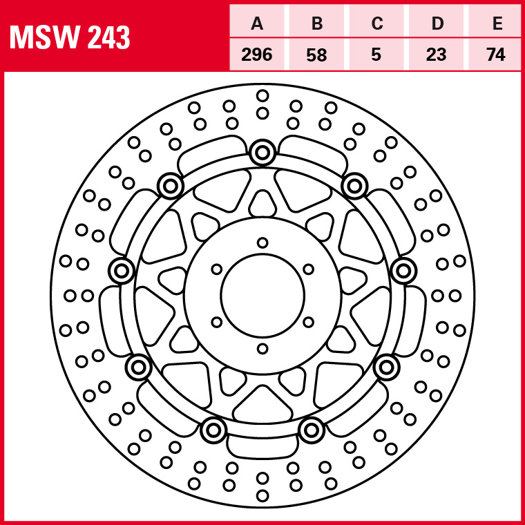 TRW disco de freno universal flotante MSW243