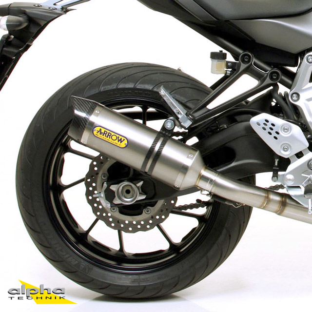 Escape ARROW THUNDER para Yamaha MT07 / Tracer 700 2014-2020, Titanio (Solo con colector ARROW)