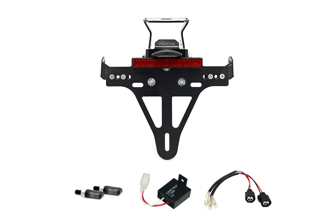 Kit Soporte de Matrícula-luz de intermitente MLED para Kawasaki Z900RS a partir del año de modelo 2018 Tipo ZR900C y a partir del año de modelo 2021 Tipo ZR900K (Trasero)