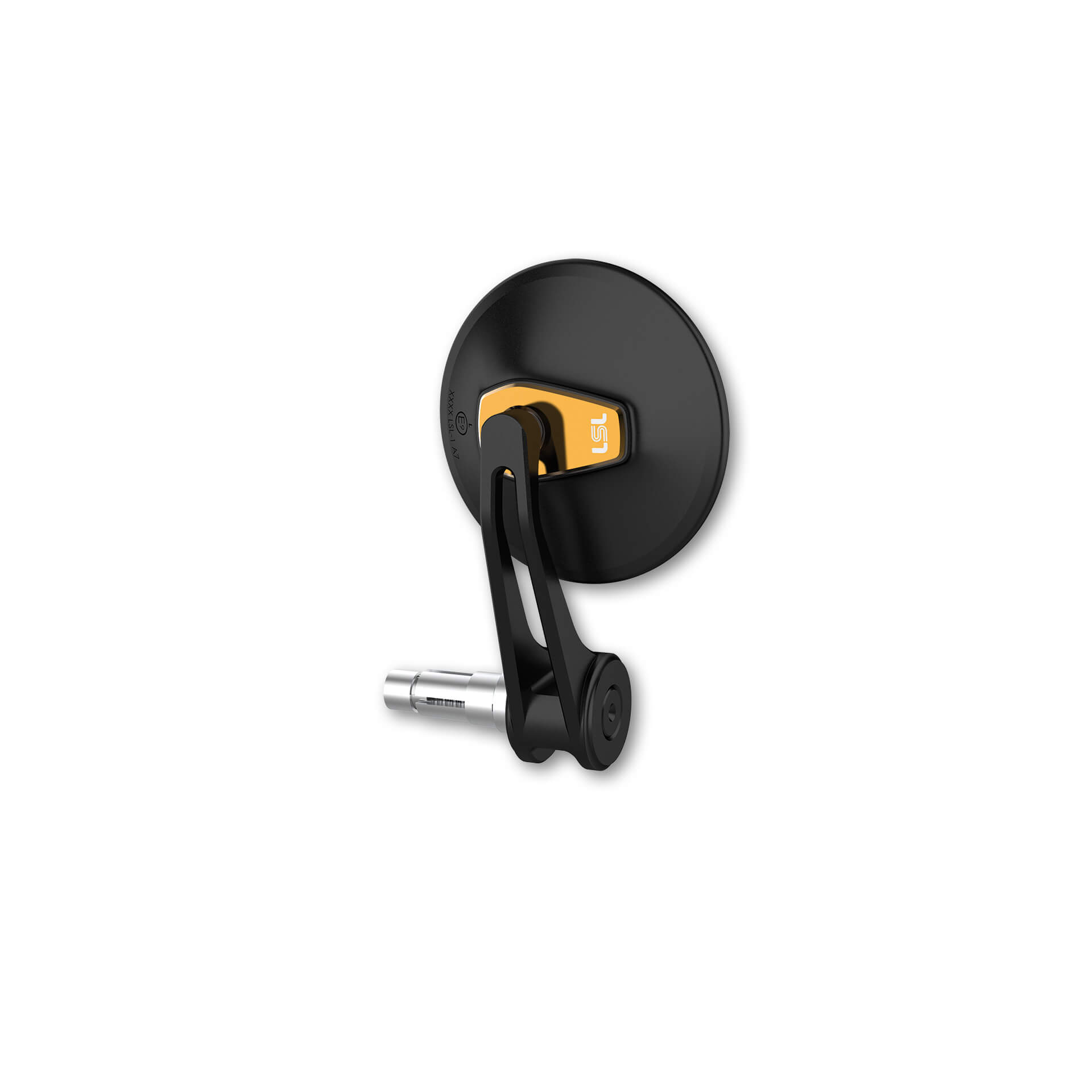 LSL manillarendenspiegel ERGONIA, 95 mm de diámetro, negro-oro, con homologación calle, ECE, utilizable para lado derecho y lado izquierdo
