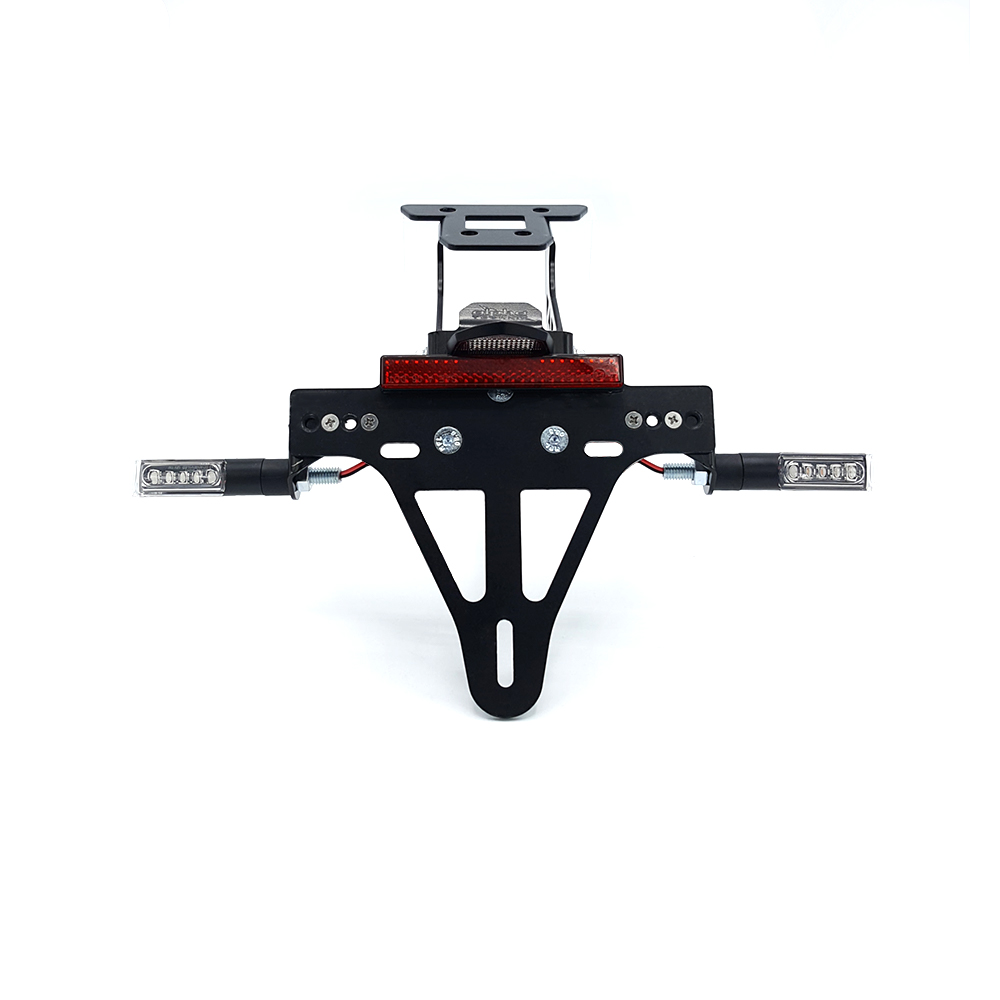 Kit de soporte de matrícula y luz de intermitente alpha Technik IDEA (anterior, delanteroe + trasero) para Kawasaki Z650 y Ninja 650 Tipo: ER650K / EX650M a partir del año de modelo 2020