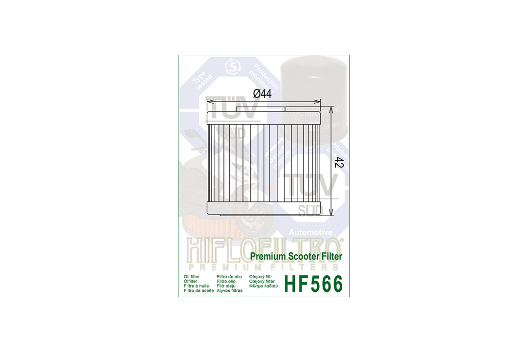 HIFLO filtro de aceite HF566 para diversos modelos de Kawasaki y Kymco