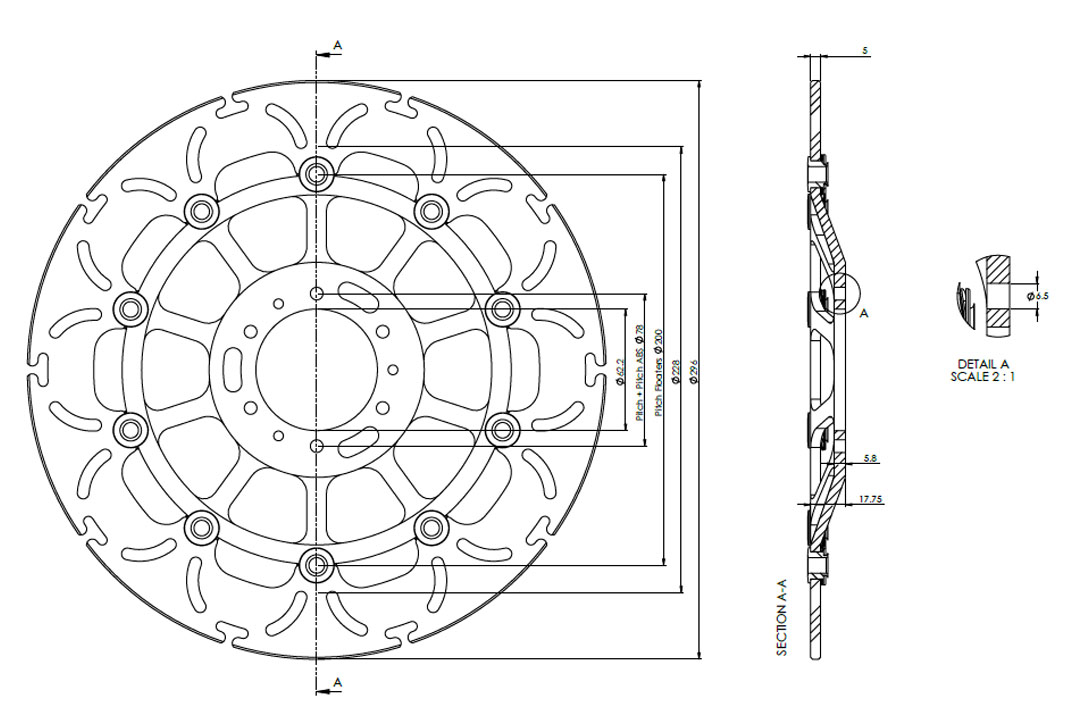 alpha Technik disco de freno Diseño Omega ABD33, discos de freno delanteros para Honda CB 1100, VFR 800, XL1000