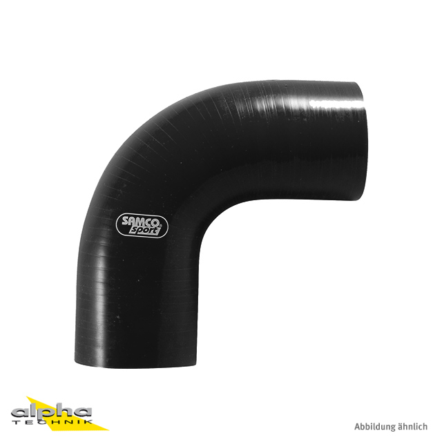 Samco Manguera de silicona curva estándar de 90 grados negra