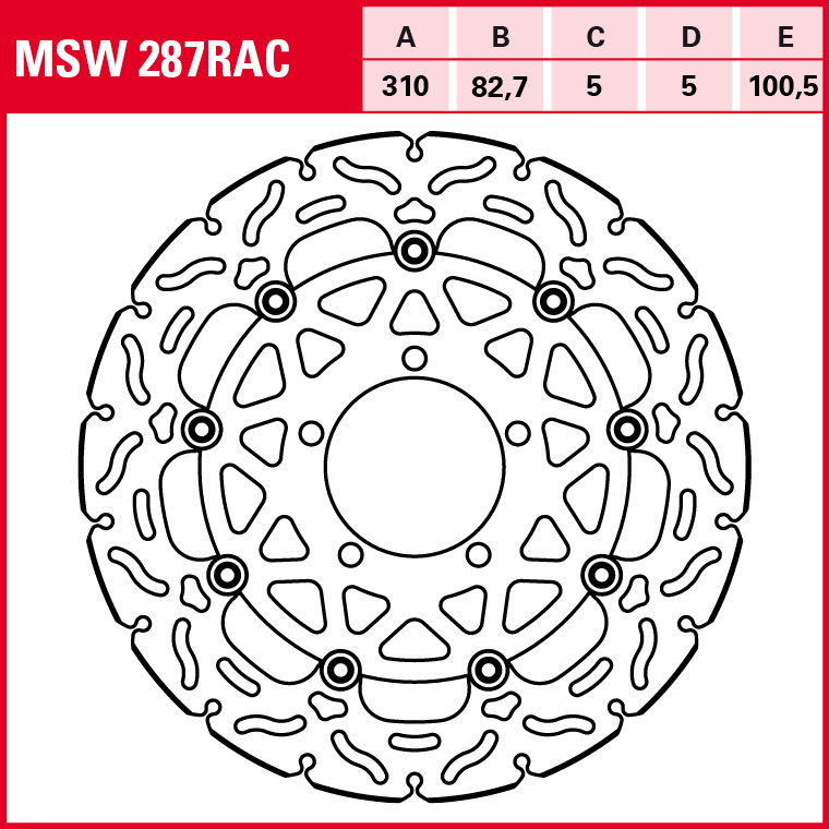 TRW Disco de Freno Deportivo Flotante MSW287RAC