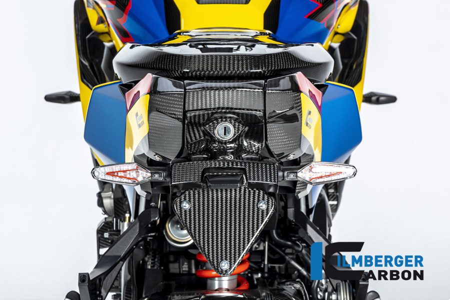 Soporte de matrícula de carbono Ilmberger (versión corta), brillante, BMW S1000XR 2020-