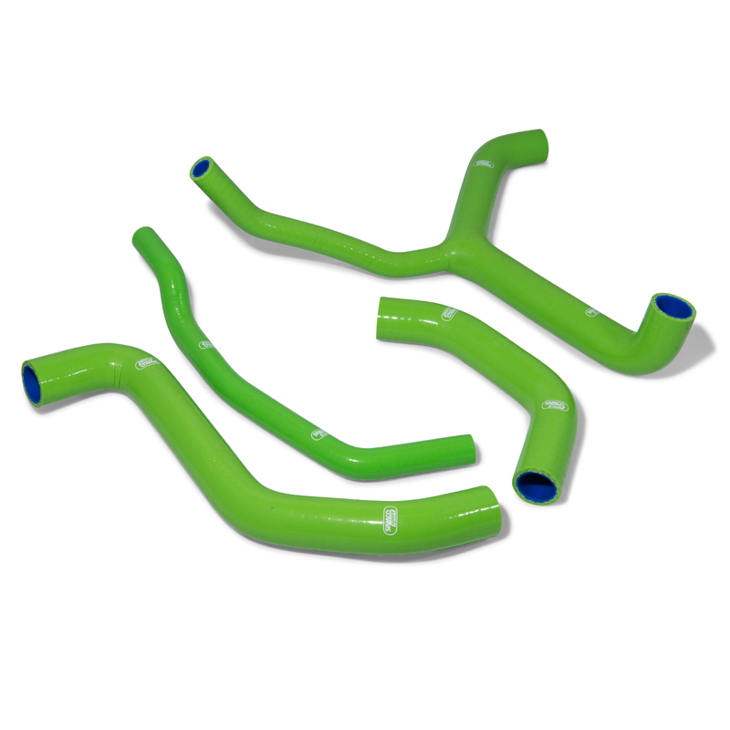 Kit de Mangueras de Silicona SAMCO SPORT Diseño de Moto de Competición Verde B.R. para Kawasaki ZX10R SE RR modelos 2016-2024