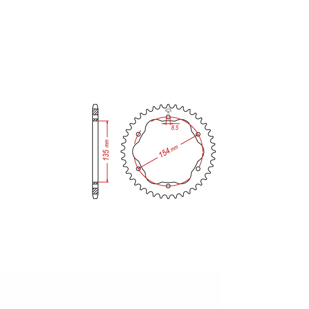 Aluminio-corona JTR762.40 para Ducati