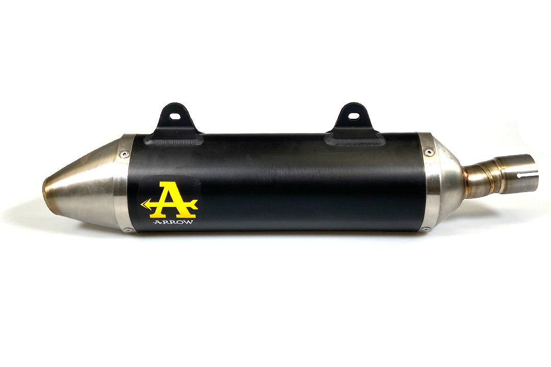 ARROW Escape DARK THUNDER Aluminio negro para Aprilia RX125 / SX125 Año del modelo 2021-2023