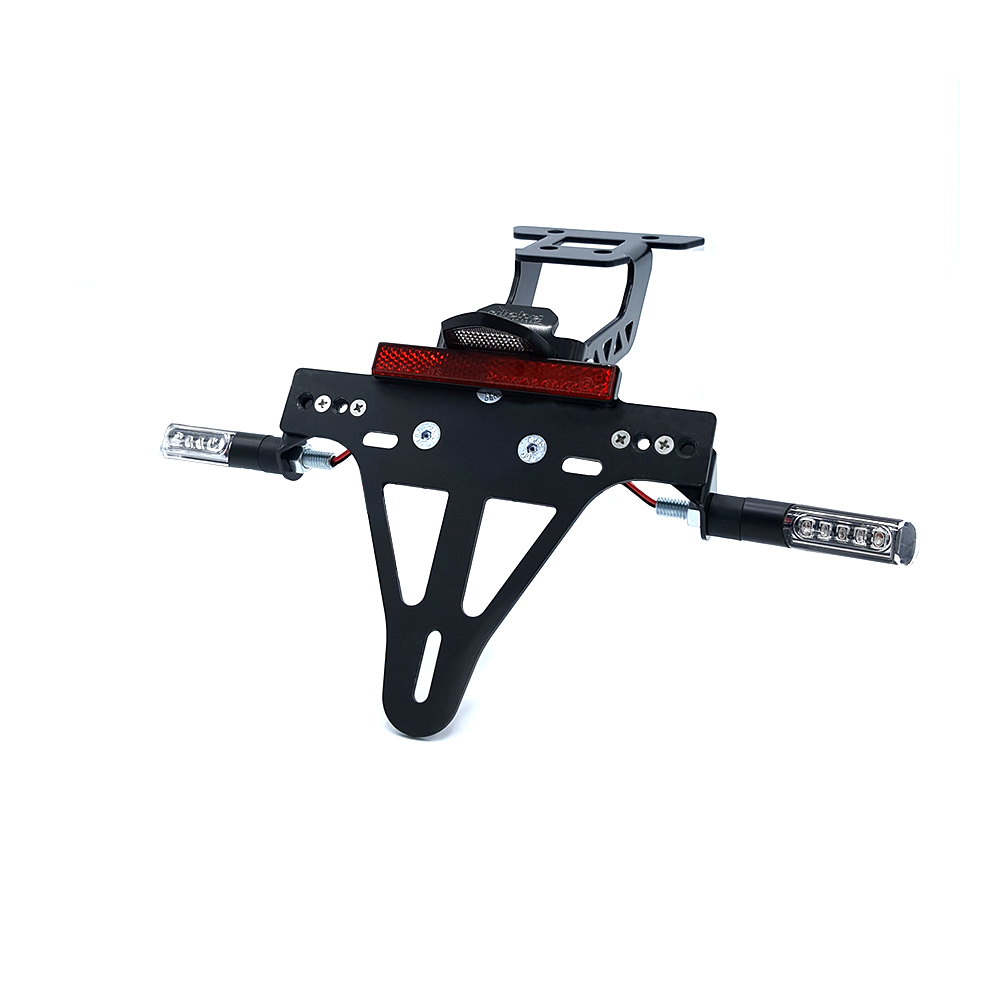 Kit de soporte de matrícula y luz de intermitente alpha Technik IDEA (anterior, delanteroe + trasero) para Kawasaki Z650 y Ninja 650 Tipo: ER650K / EX650M a partir del año de modelo 2020