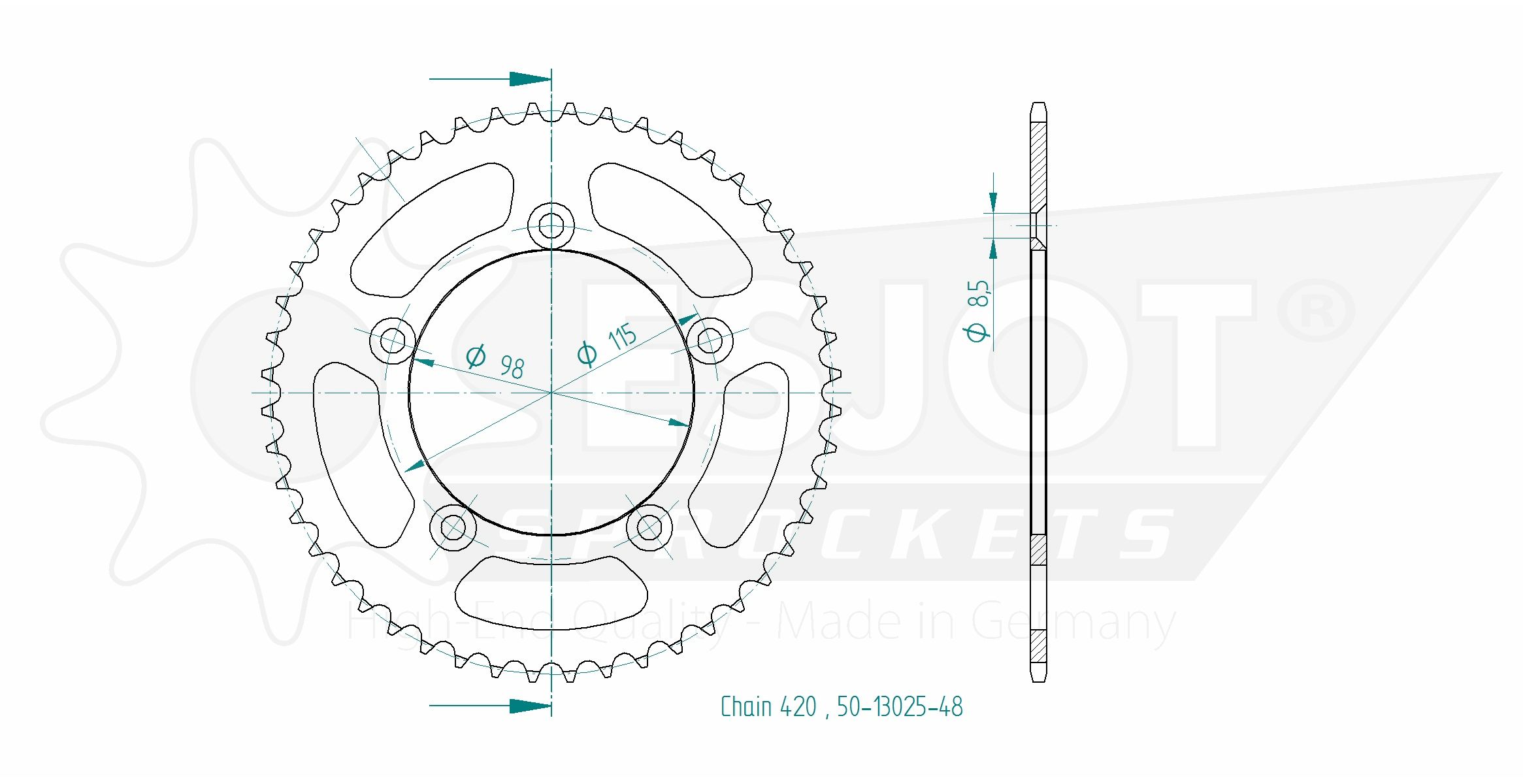 Esjot corona Z-48 KTM SX50 Pro Senior LC, Alu