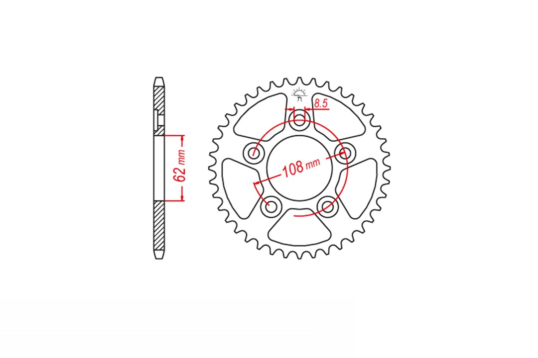 Kit de cadena ENUMA 520 H para Cagiva Mito 125 Evolution año del modelo 2000-2004