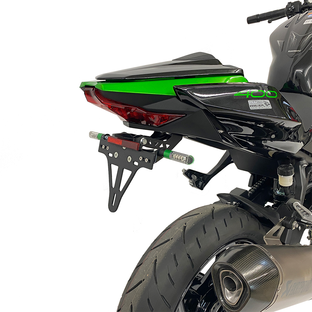 Soporte de matrícula alpha Technik para Kawasaki Ninja 400 / Z400, año de modelo 2018-