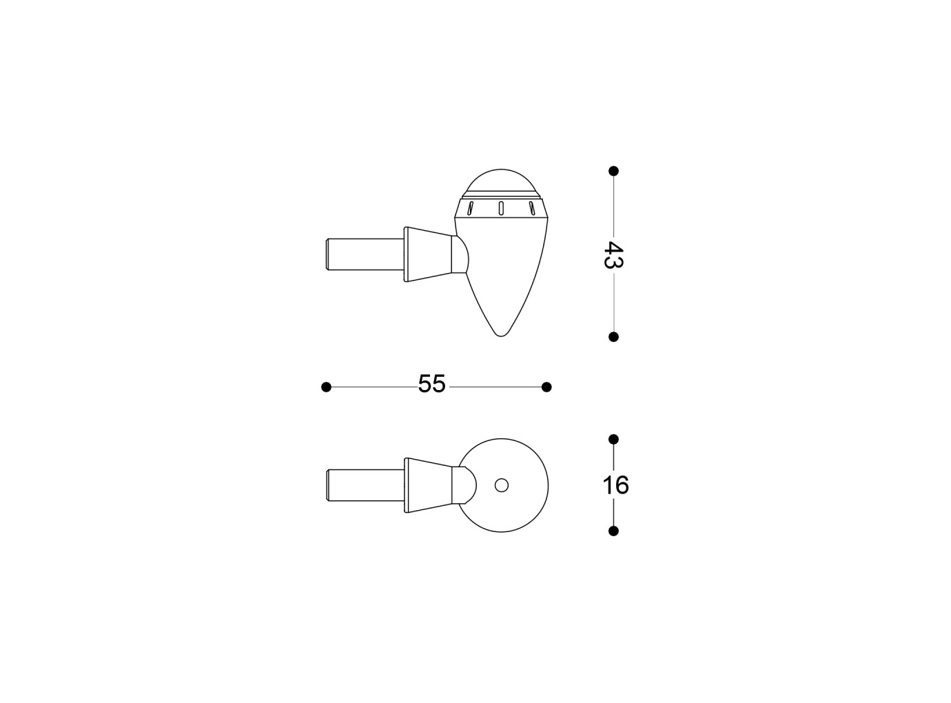 Barracuda luz de intermitente S-LED 2 B-LUX con luz de posición integrada negro