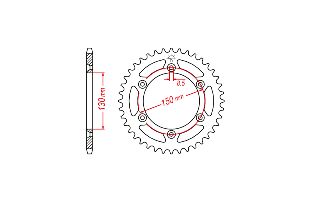 corona, 50 Dientes, Paso 520, para Yamaha YZ125 X modelo 2022-