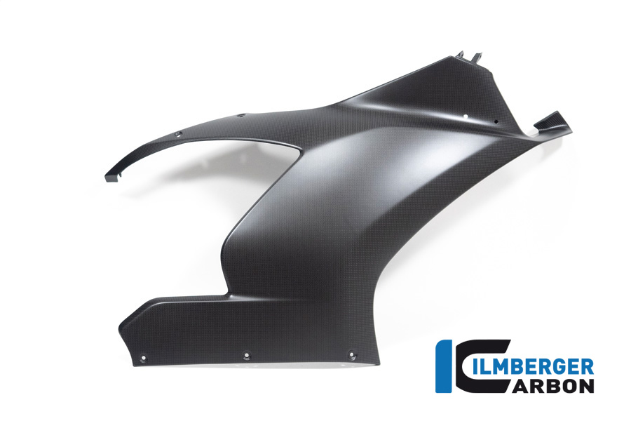 Panel lateral de carenado de carbono Ilmberger preparado para alerón lado derecho, mate, Ducati Panigale V2 2020-