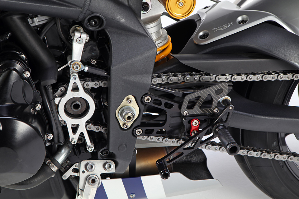LSL 2Slide Estriberas para Triumph Street Triple, 2007-2011, negro-rojo